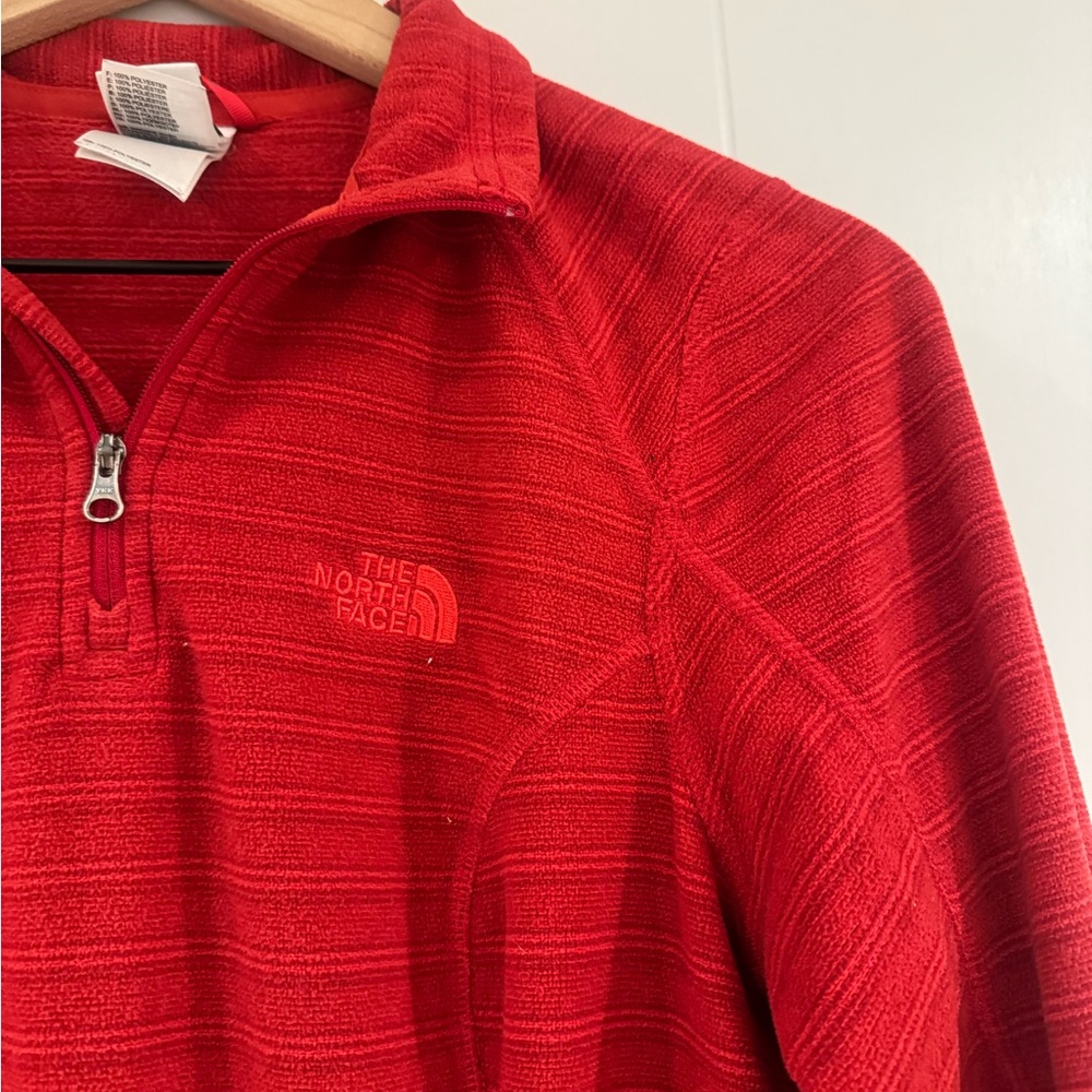 The North Face Red Half-Zip Textured Fleece